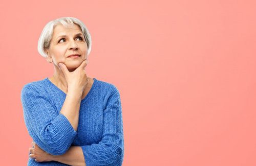 Lady thinks something over